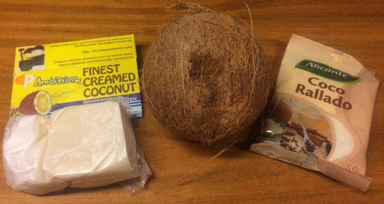 Diferentes tipo de coco para hacer "santen"
