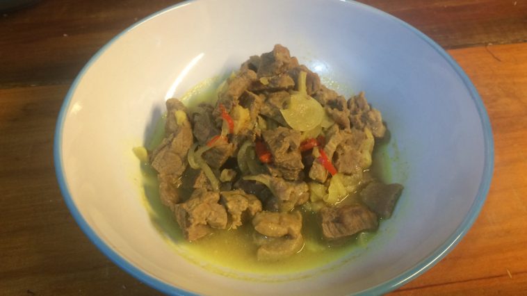 Un ejemplo de rendang mojado