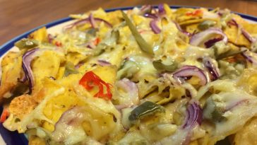 nachos del horno con chiles